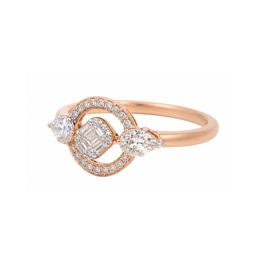 Circular Pavé Gold Ring