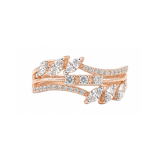 Vine Leaf Layered Diamond Ring