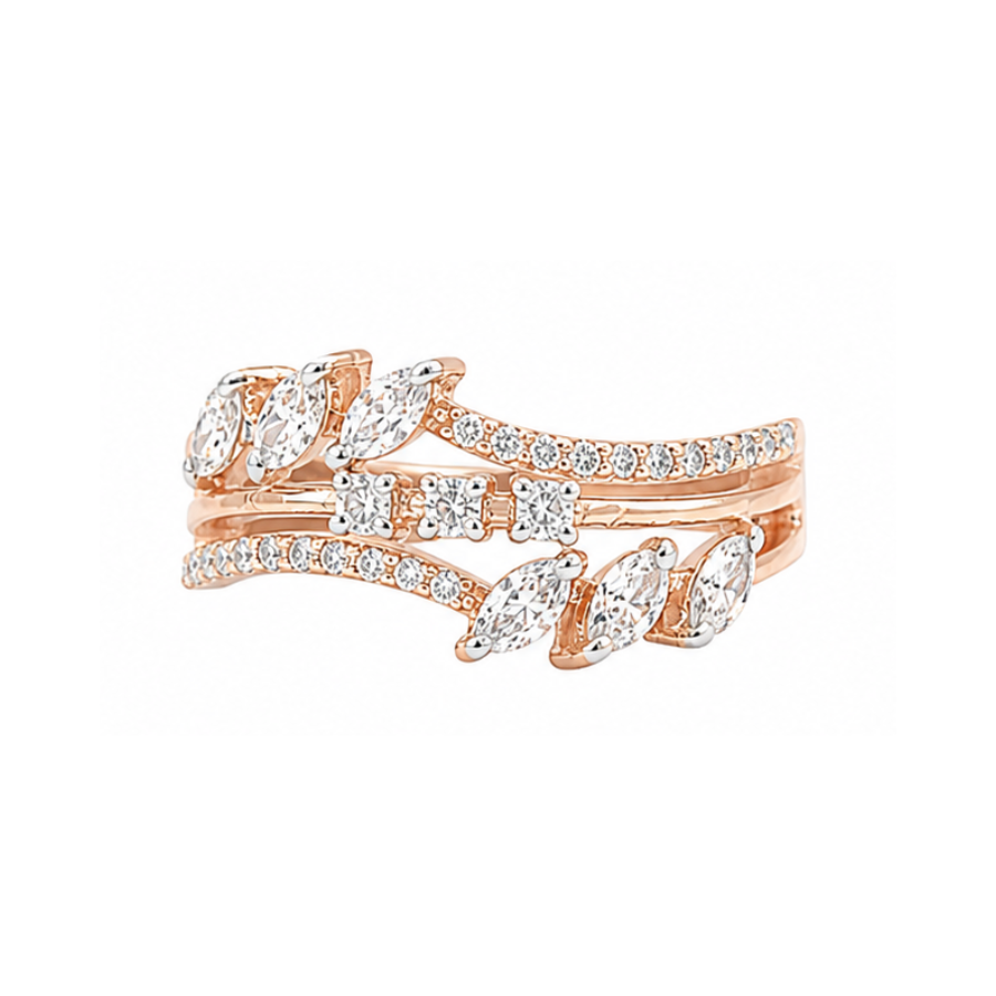 Vine Leaf Layered Diamond Ring