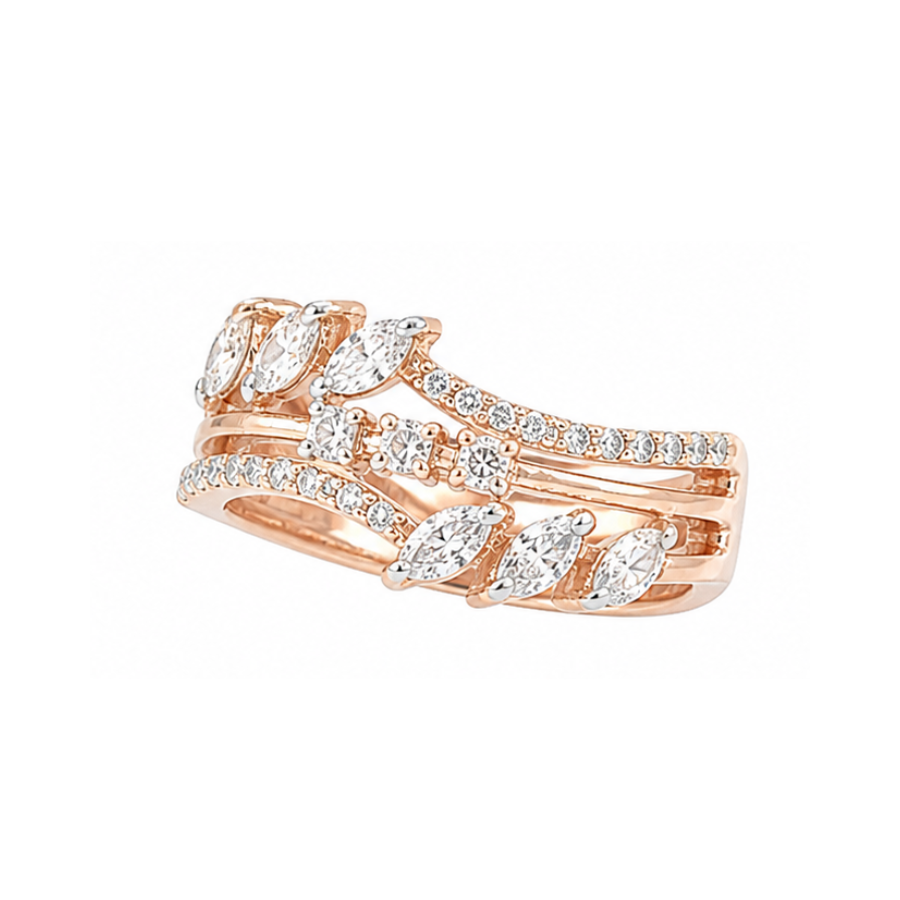 Vine Leaf Layered Diamond Ring